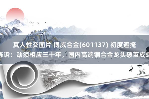 真人性交图片 博威合金(601137) 初度遮掩陈诉：动须相应三十年，国内高端铜合金龙头破茧成蝶